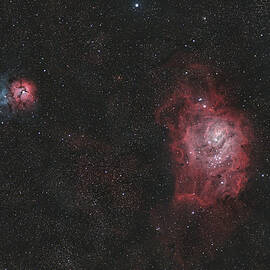 Lagoon and Trifid Nebula by Brian Weber
