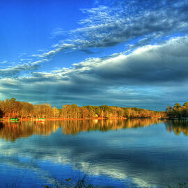 Lake Oconee GA Sunset Reflections Granite Shoals Lake Oconee Landscape Art by Reid Callaway