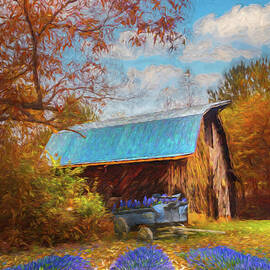Last Flowers of Autumn Painting by Debra and Dave Vanderlaan