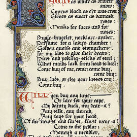 Lawn as white as driven snow - Autolycus's song, The Winter's Tale - Illuminated Shakespeare Quotes by Alberto Sangorski