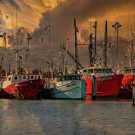 LBI marina and stormy sky by Geraldine Scull