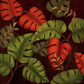 Leaves in Red,Gold and Green by Sosam Soshu