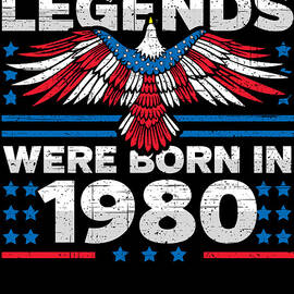 Legends Were Born in 1980 Patriotic Birthday by Flippin Sweet Gear