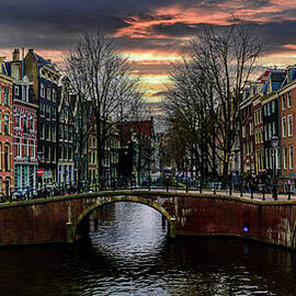 Leidsegracht and Keizersgracht Canals by Norma Brandsberg