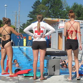 Lifeguards at pool by Nadine Mot Mitchell