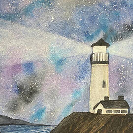 Lighthouse at Night by Lisa Neuman
