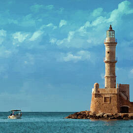 Lighthouse Old Venetian Harbor Chania Crete - DWP2104591 by Dean Wittle