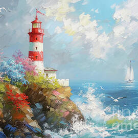 Lighthouse On The Sea by Tina LeCour