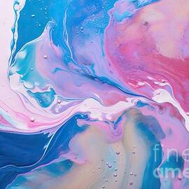 liquid paper blue and pink paint background fluid painting abstract texture art technique colorful mix of acrylic vibrant colors creativity and painting background for design printing pattern by N Akkash