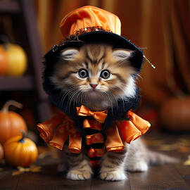 Little Kitty Going to Halloween Party by Lily Malor