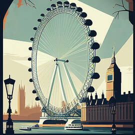 London Vintage Travel and Tourism Poster by Laura's Creations