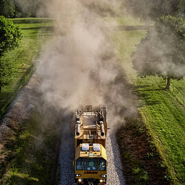 LoRam shoulder ballast cleaner SBC-2401 works at Mortons Gap Ky by Jim Pearson