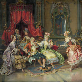 Louis XV in the Throne Room by Cesare Agostino Detti