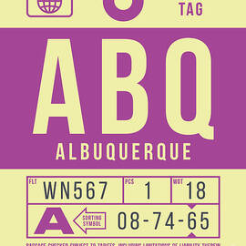 Luggage Tag B - ABQ Albuquerque New Mexico USA by Organic Synthesis