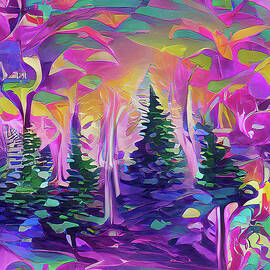 Magic Forest Psychedelic Art by Deborah League