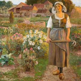Maiden in the Garden by Jean Beauduin Belgian