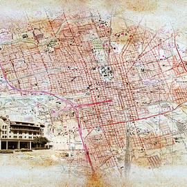 Map of Stockton, California, on old paper by Nicko Prints