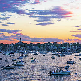 Marblehead MA Sunset over Marblehead Harbor and Abbot Hall by Toby McGuire