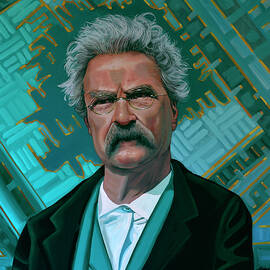 Mark Twain Painting by Paul Meijering