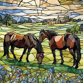 Meadow Horses by Jeff Creation