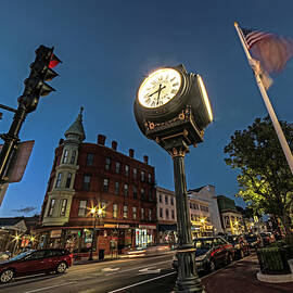 Medford Massachusetts Clock and Bigelow Building at Dusk by Toby McGuire
