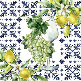 Mediterranean Tiles And Flora Series 5 by HH Photography of Florida