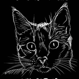 Mens Cat Home Is Where My Cat Is T-Shirts Hand Drawn Cat Face Shirt Quote Lettering, White Version by MOUNIR KHALFOUF