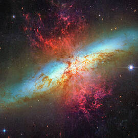 Messier 82 Starburst Galaxy by NASA ESA and Hubble Space Telescope