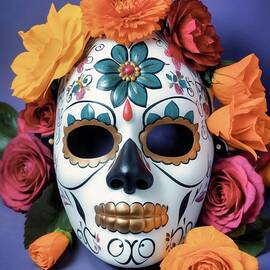 Mexican Dia de los Muertos Mask - Eternal Celebration by Samuel HUYNH