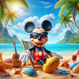 Mickey Mouse ON The Beach 2 by Floyd Snyder
