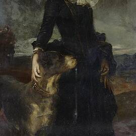 Mina Kaulbach with Great Dane by Friedrich August von Kaulbach German