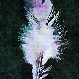 Minimalist Watercolor Feather  by Shelli Fitzpatrick