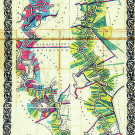 Mississippi River Vintage Chart by Joseph S Giacalone