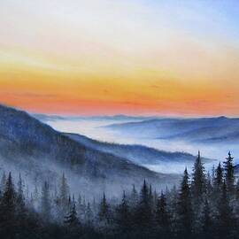 Misty valley Carpathian