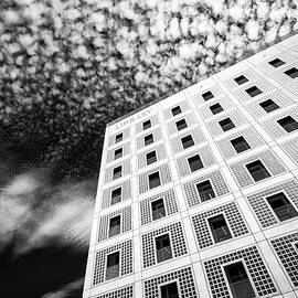 Modern architecture - library building Stuttgart Black and White by Matthias Hauser
