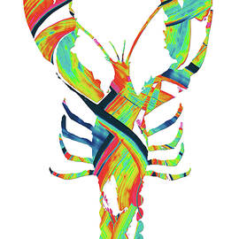 Modern Colorful Lobster Beach Art by Sharon Cummings