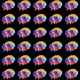 Monkey Skull Pattern Wpap Style Black Background by Ahmad Nusyirwan