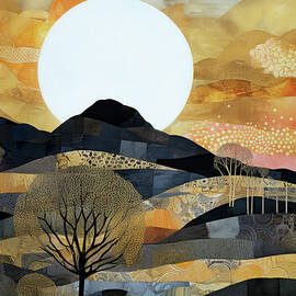 Moon Rising Over Mountains by Peggy Collins