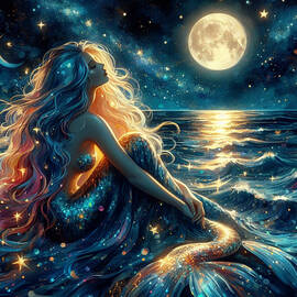 Moonlit Melody - A Mermaid's Magical Moment by Eve Designs