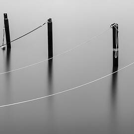 Mooring Poles in Black and White by Nicklas Gustafsson