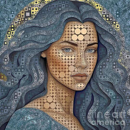 Mosaic Style Portrait - 02796 by Philip Preston