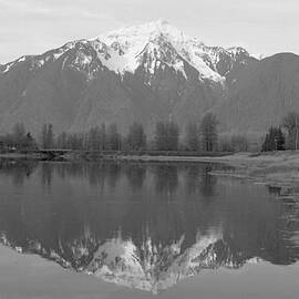 Mount Cheam with reflection BW by LAWRENCE CHRISTOPHER