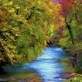 Mountain Stream in Fall Colors by Roberta Byram