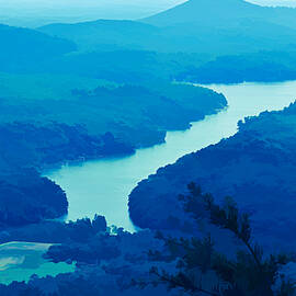 Mountain View in Blue by Roberta Byram