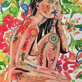 Multi-Color Floral Nude by Faun Manne