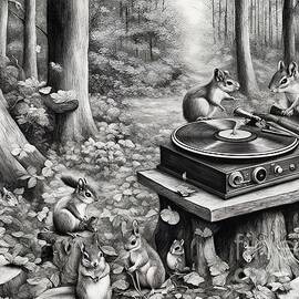 Music In The Forest - Black And White by Jack Andreasen