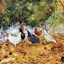 My Poultry Beneath a Pomegranate Tree by Margaret Merry