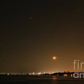 My Waxing Crescent Moon over Niagara Falls, Ontario by fototaker Tony