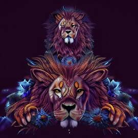 Mystical Lion Father and Son by Michael Canteen