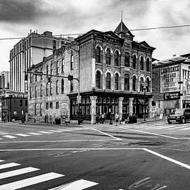 Nashville Tennessee Broadway Intersection Black and White by Dave Morgan